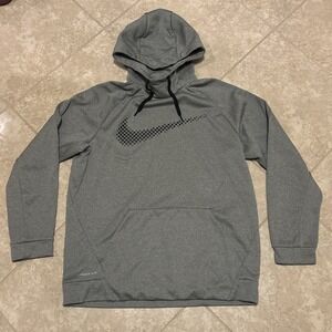 Nike Therma-Fit Men's Size Large (L) Gray Long Sleeve Hoodie Hooded Sweatshirt